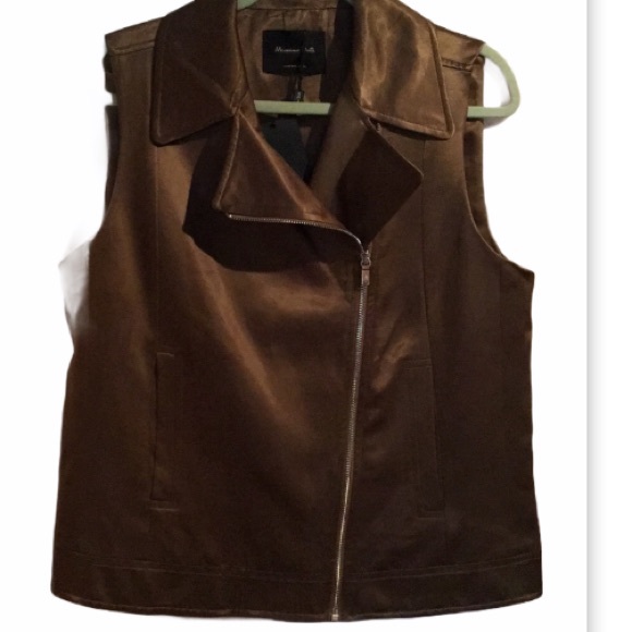 MASSIMO DUTTI WELL TAILORED SATIN MOTO VEST - Picture 1 of 8